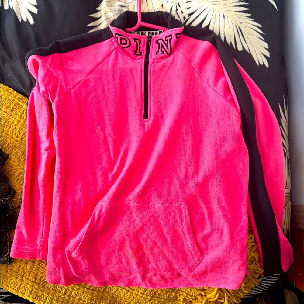 VS pink 1/4 zip Long Sleeve